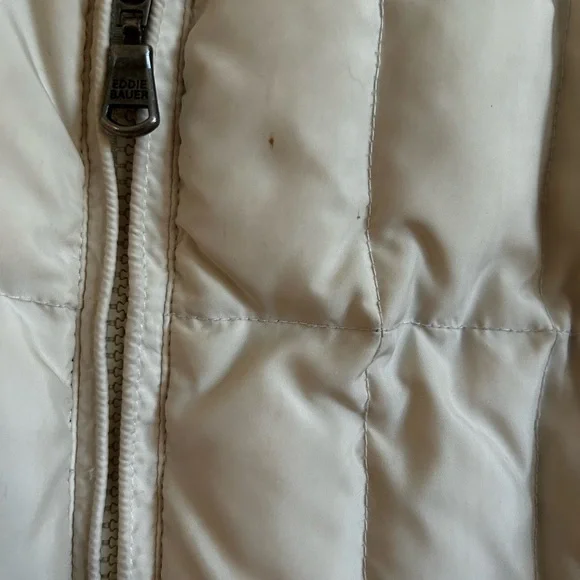 *Super Warm* Eddie Bauer 100% Goose Down White Puffer Jacket - Picture 8 of 17